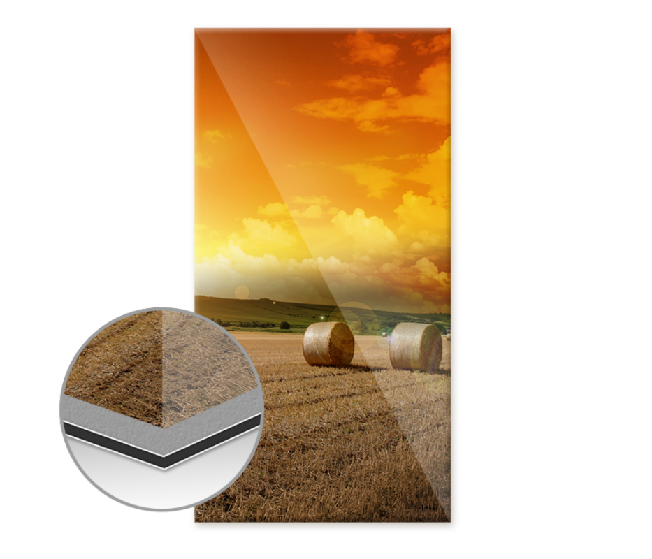 Poster auf Alu-Dibond hinter Acryl Hochformat Panorama